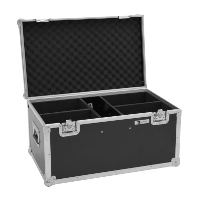 Mala de transporte preta com interior acolchoado e divisórias