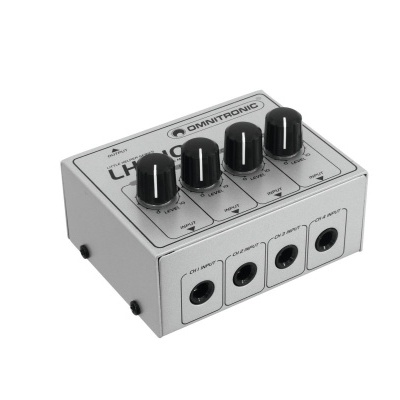 Dispositivo eletrónico cinzento Omnitronic com botões e conectores