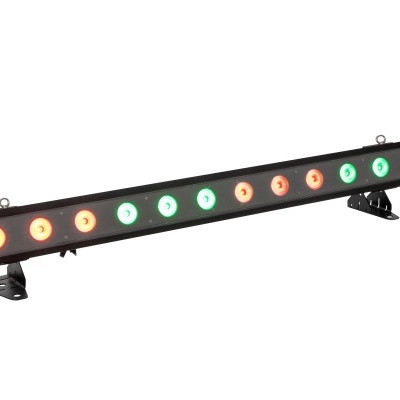 Barra de luz LED com LEDs coloridos em verde, laranja e vermelho, com suportes ajustáveis