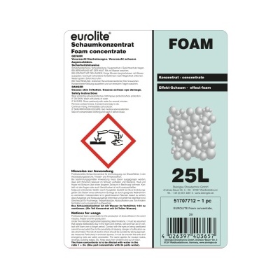 Etiqueta do concentrado de espuma Eurolite 25L com símbolo de perigo químico