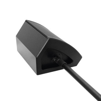 Microfone preto com base de suporte