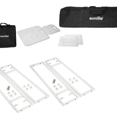 Conjunto de suporte de iluminação branco com peças pequenas e duas bolsas de transporte pretas Eurolite