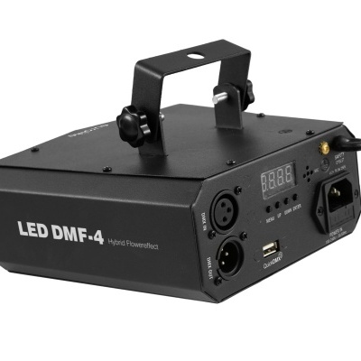 Dispositivo LED DMF-4 Hybrid FlowerEffect preto com alça, conexões XLR e USB