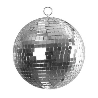 Esfera disco prateada com pequenas peças espelhadas