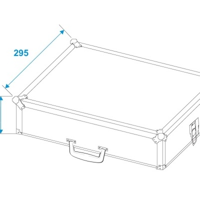 Mala retangular técnica com dimensões 295x295x80 mm