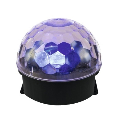 Luz de esfera translúcida com base preta