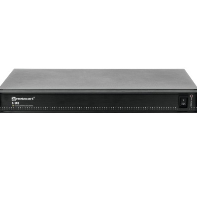 Equipamento de rack de rede Netiscore S-1N8 preto com painel frontal