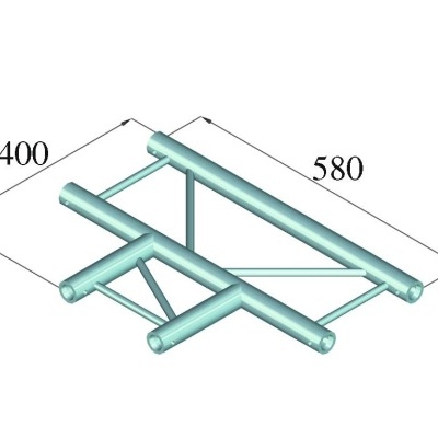 Estrutura metálica tubular azul claro com medidas 400x580