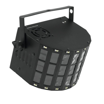 Refletor LED preto com várias células quadradas transparentes e suporte de fixação