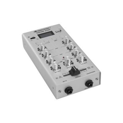 Mixer de áudio Pioneer DJM-350 cinza com botões e ecrã digital
