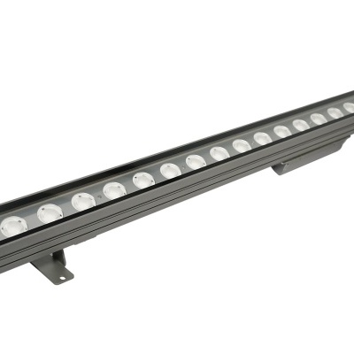 Barra de luz LED metálica preta com 20 lentes e suportes