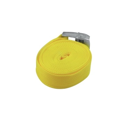 Cinta amarela de tecido com fivela metálica