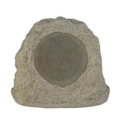 Coluna de som exterior com design em forma de pedra cinzenta