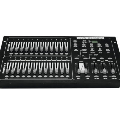 Mesa de mistura Behringer NX2442FX preta com controlos e botões cinza