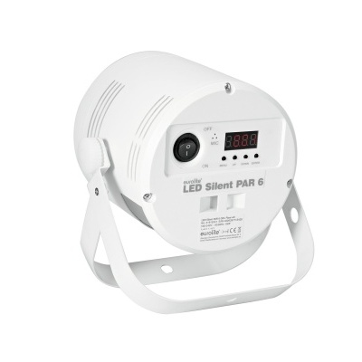 Projetor de luz LED branco com visor digital e suporte metálico