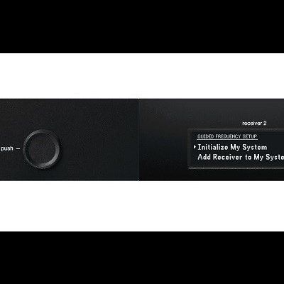 Reprodutor de áudio digital preto SHURE SLX-D14Q com mostradores e ecrã LCD