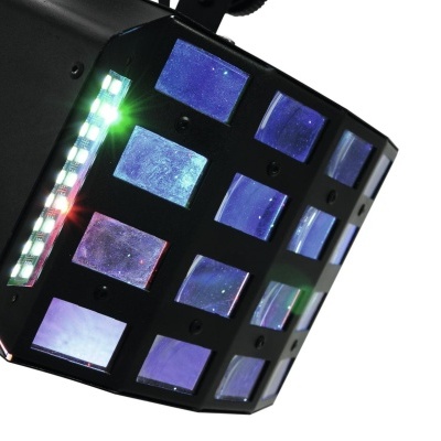 Luz de palco com janelas quadradas reflexivas e LEDs coloridos