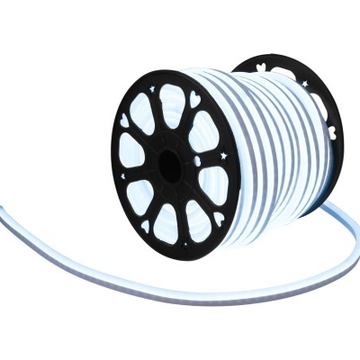 Rolo de fita LED flexível branca em carrete preto