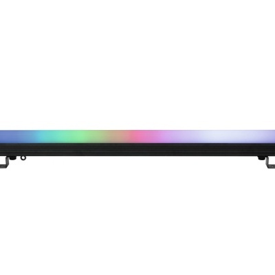 Barra de luz LED RGB retangular preta com bases