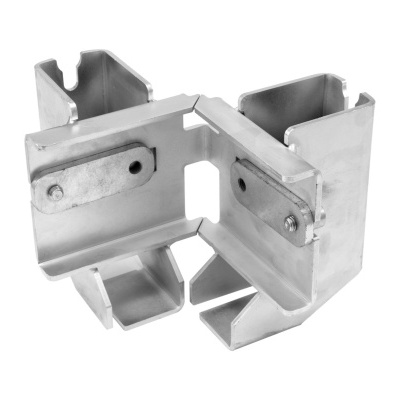 Suporte metálico de canto em aço inoxidável