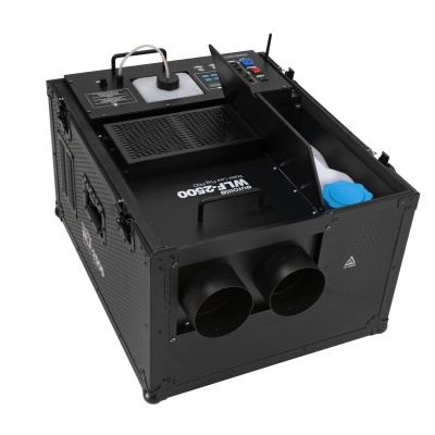 Unidade de ventilação industrial preta com tubos e painel de controle