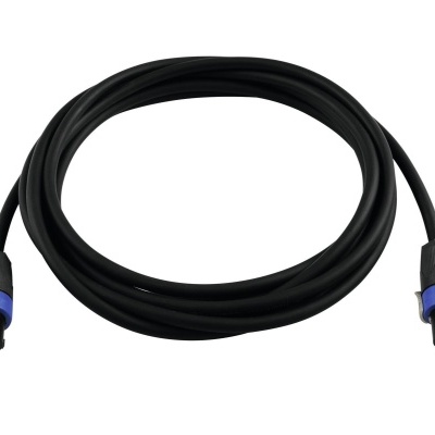 cabo preto com conectores XLR azul e prata