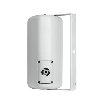 Equipamento cilíndrico branco montado em estrutura metálica branca