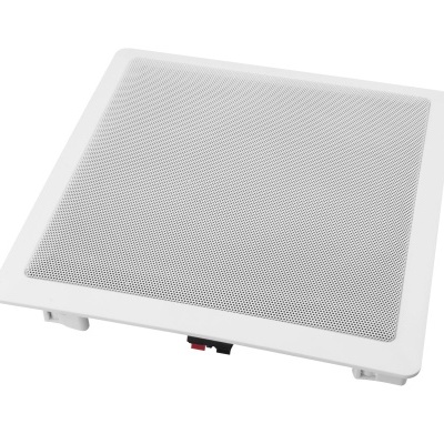 Coluna de som embutida branca com grelha metálica