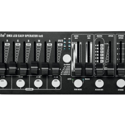 Controlador Eurolite DMX LED EASY OPERATOR 4x6 preto com botões e sliders para ajuste de luz