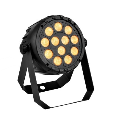 Refletor LED redondo preto com 12 luzes amarelas