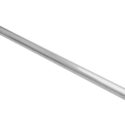 Cano metálico cilíndrico cinza prateado com superfície lisa.