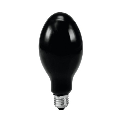 Lâmpada preta oval com casquilho metálico