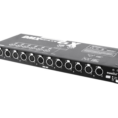 Interface áudio preta Eurolls Rack Mix com conectores XLR