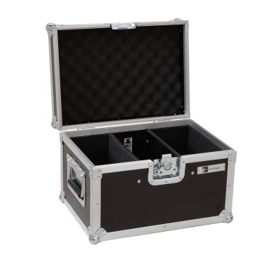 Mala de transporte rígida preta com espuma interior e divisórias