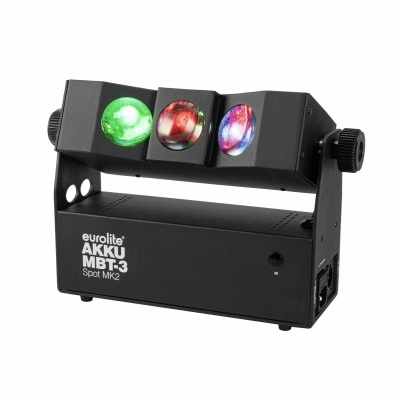 Luz de discoteca Eurolite AKKU MBT-3 Spot MK2 com três focos coloridos