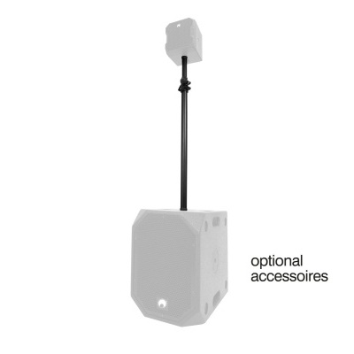 Coluna de som branca suspensa com suporte preto