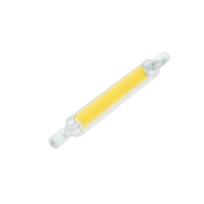 Ampola LED R7S transparente com núcleo amarelo