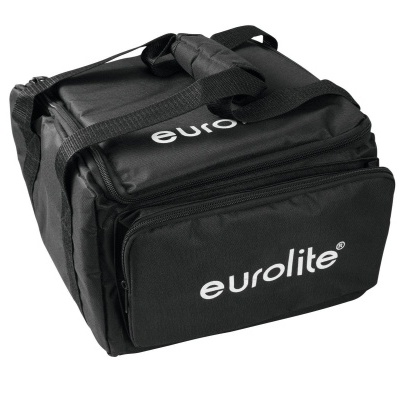 Mala preta com logo 'eurolite' em branco