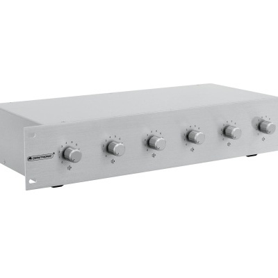 Amplificador integrado cinzento com cinco botões frontais e texto GLA 65