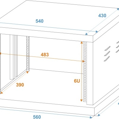 Estrutura metálica retangular com medidas indicadas em milímetros