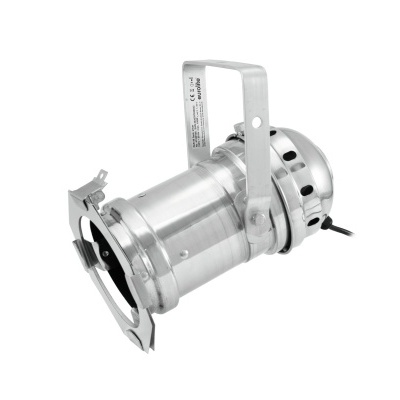 Refletor de palco de metal prateado com suporte ajustável