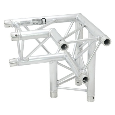 Estrutura metálica de alumínio prateada com tubos cilíndricos