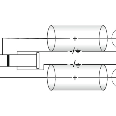 Diagrama elétrico com duas baterias e um LED