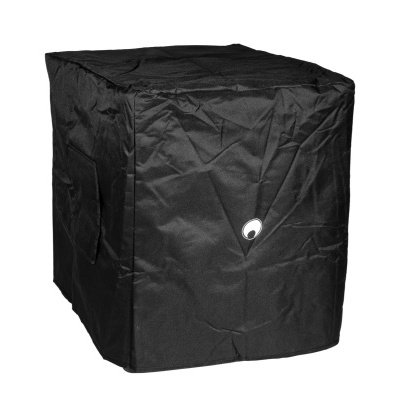 Capa protetora preta em tecido com ilhó circular