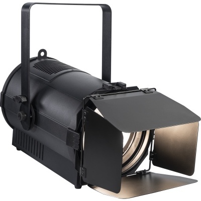 Refletor teatral metálico preto com abas ajustáveis