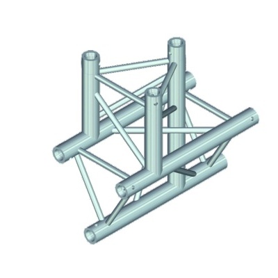 Estrutura metálica de treliça em tubos cinza claro