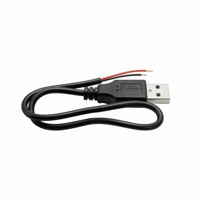 Cabo USB tipo A preto com fios expostos