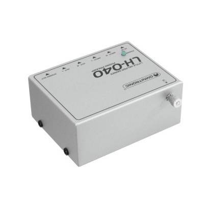 Dispositivo eletrônico branco com indicadores LED e conector coaxial LH040