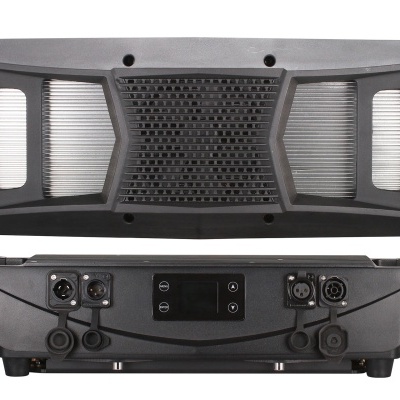 Luz LED de palco preta com filtros e conexões na base