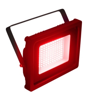 Projetor LED vermelho com suporte metálico preto